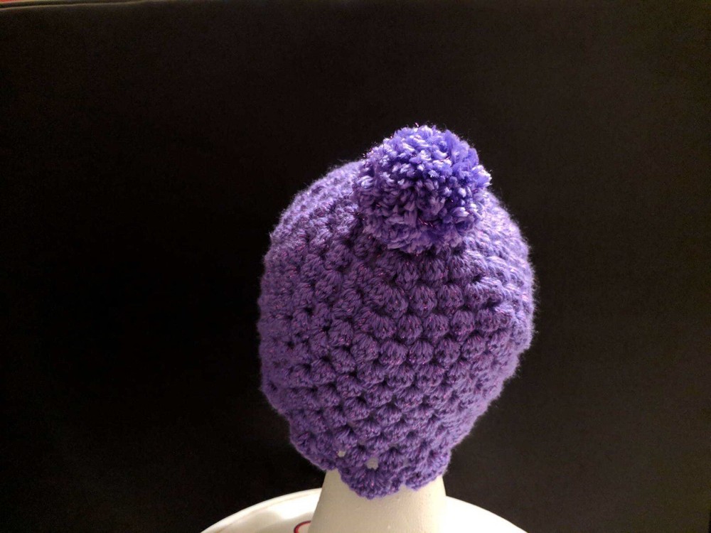 Hand-crocheted Puff Stitch Hat