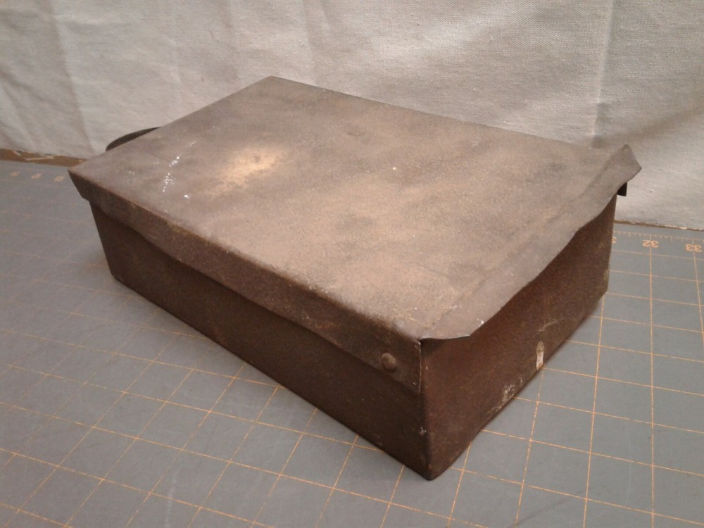 Antique Primitive Tractor Tool Box with Oil Ring Holder