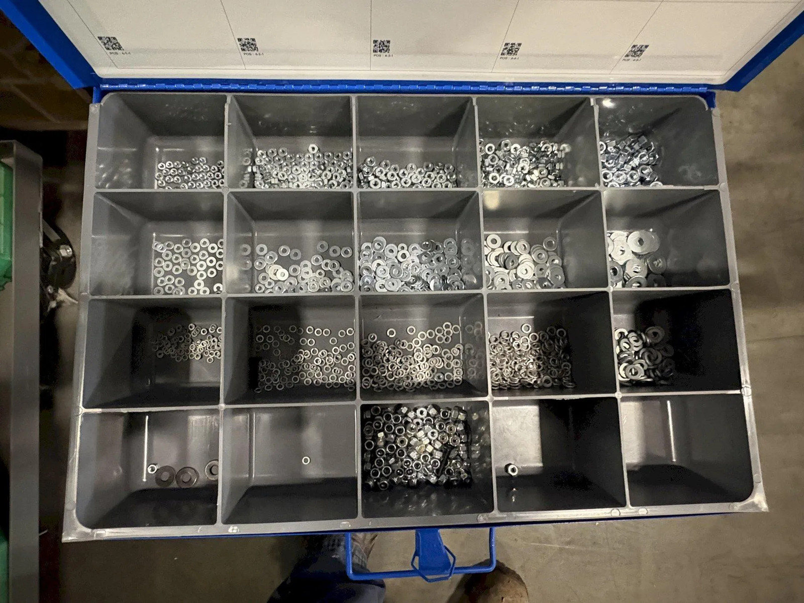 Fastenal 12 Drawer Parts Cabinet w/ Removable Drawers and Content