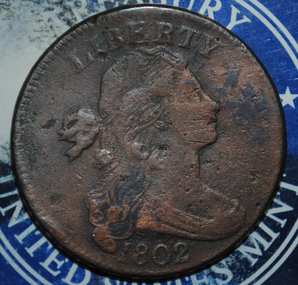 1802 Draped Bust Large Cent Bent {{{Y576
