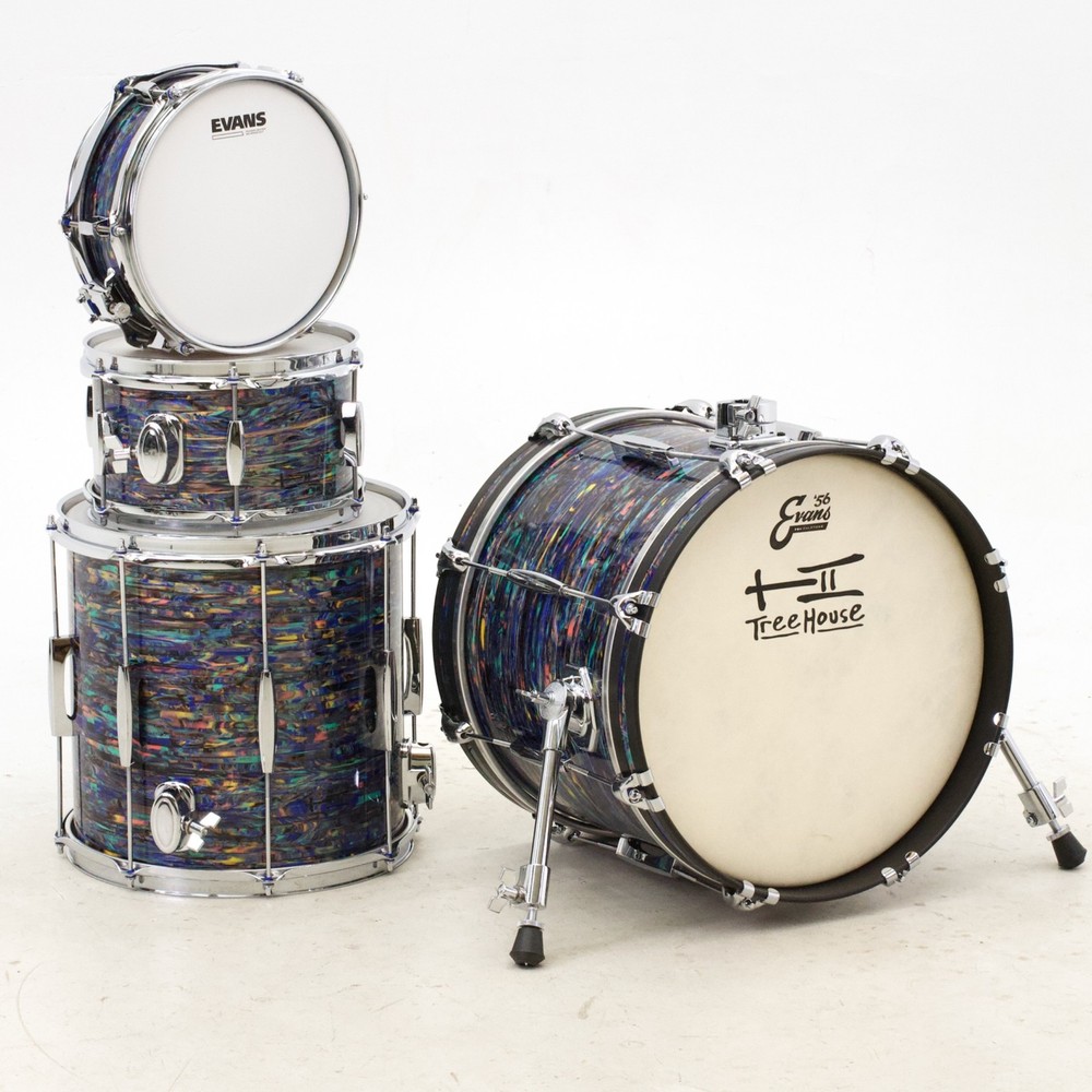 TreeHouse Custom Drums 4-piece Plied Maple Drumset "Rainbow Busker"