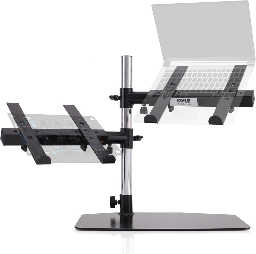 Portable Dual Laptop Stand – Standing Table Holder with Bracket Arms,Adjustable
