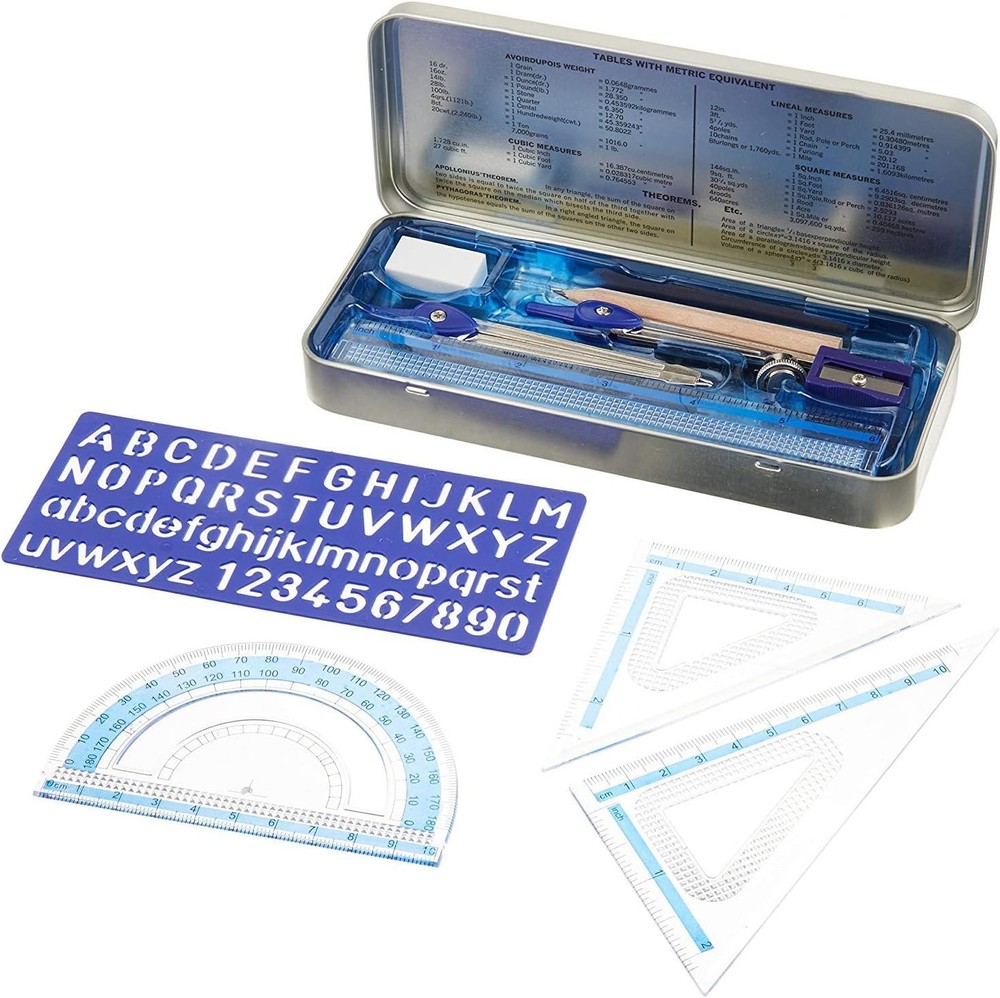 Staedtler Math Set for Drawing, Measuring Tools (557 10 BN 02) Multicolor
