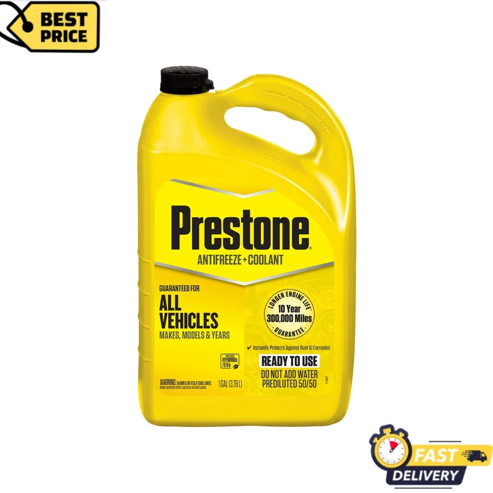 Prestone Extended Life Prediluted Antifreeze/Coolant, Universal Use