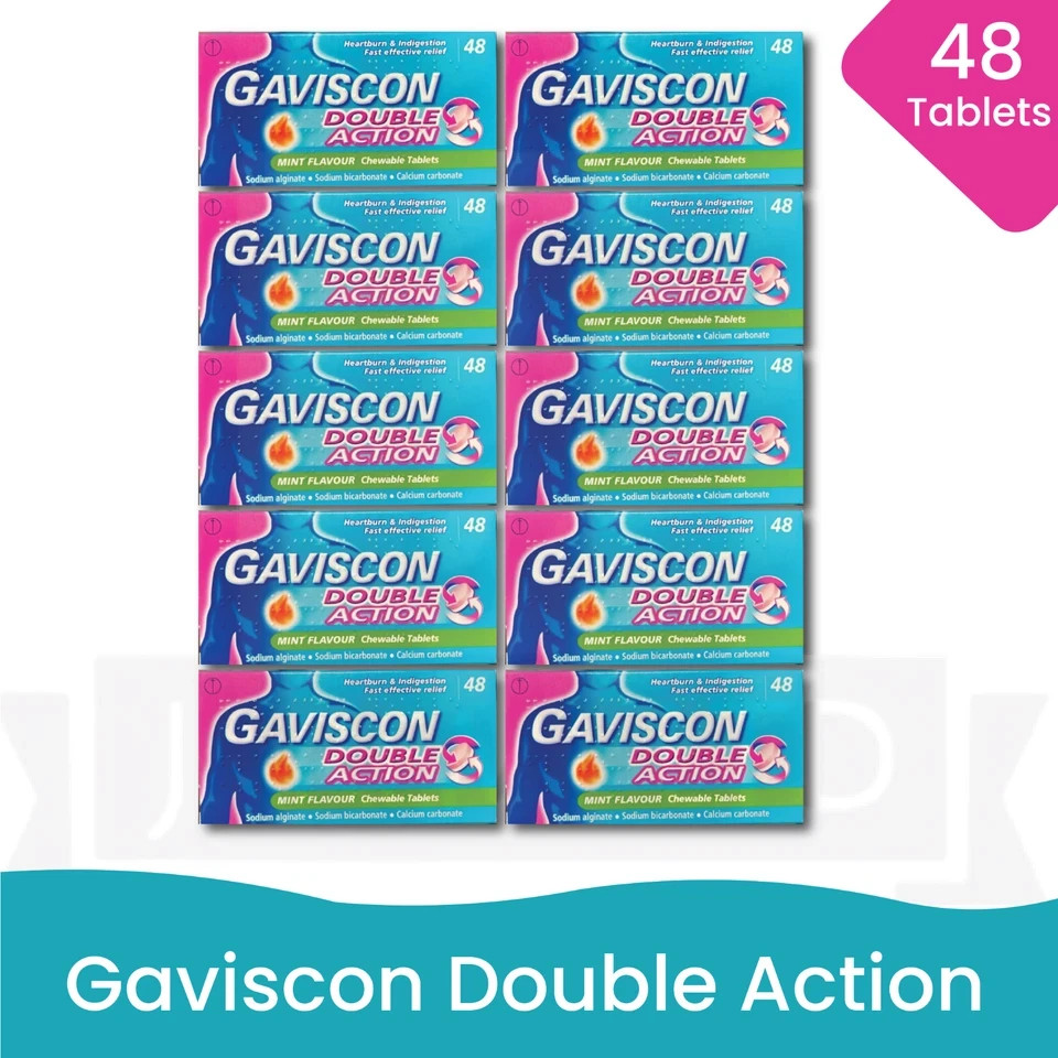 10 PACK - Gav-I$Con Double Action Tablets - (48 Count Each)