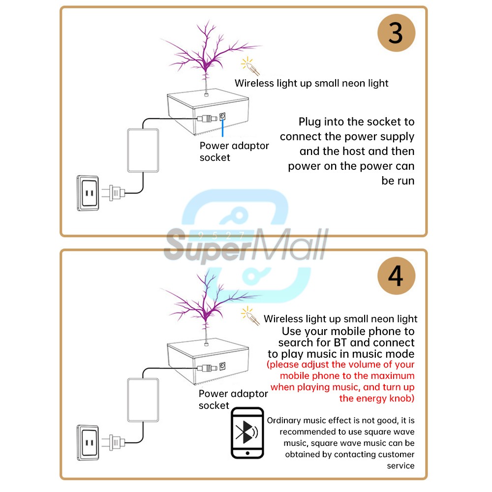 Bluetooth Music Tesla Coil Plasma Loudspeaker Touchable Artificial Lightning DIY