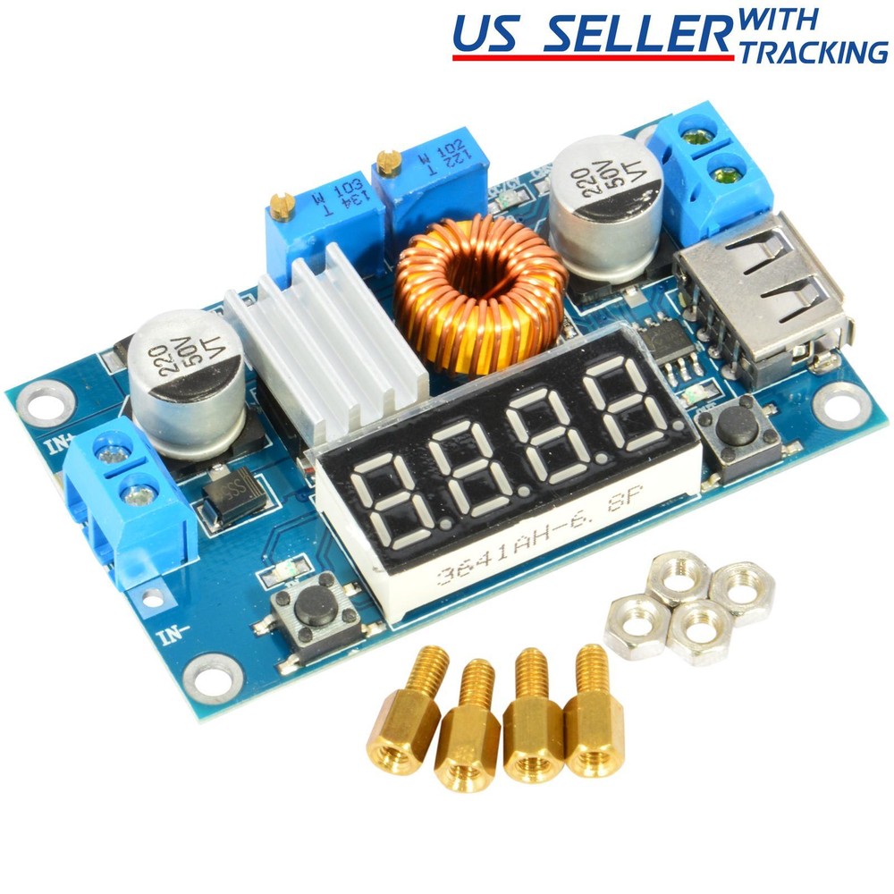 XL4015 5A DC Buck Step Down Power Converter Voltage Current & LED Voltmeter USB