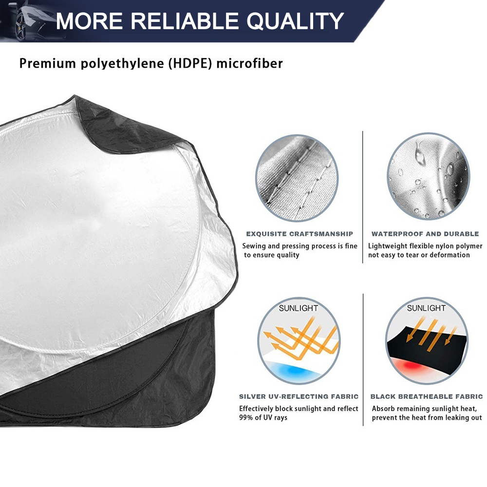 For Jeep Auto Windshield Sun Shade Reflective Screen Foldable UV Block Cover