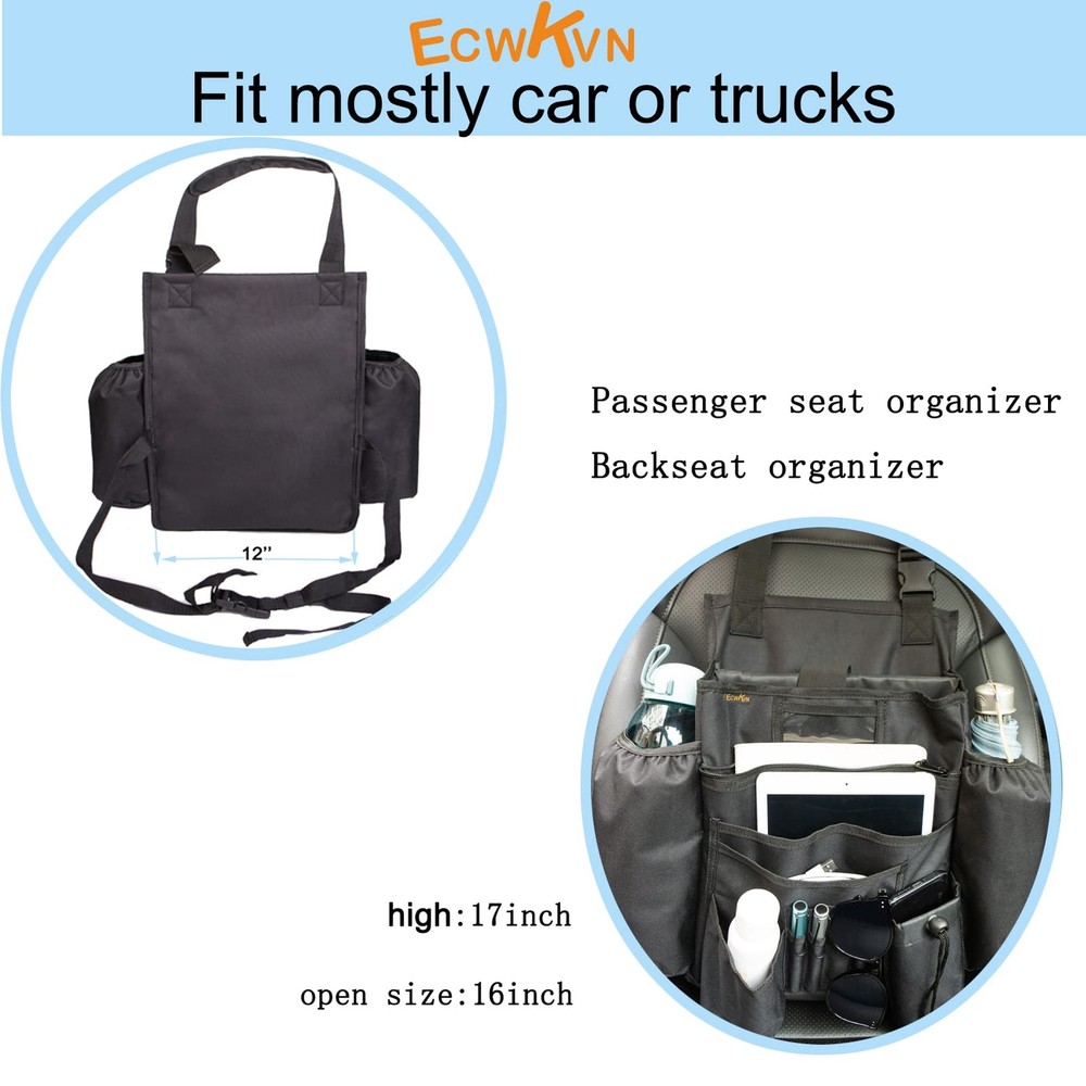 Car Front & Back Seat Organizer With Dedicated Tablet/laptop Compartment Passeng