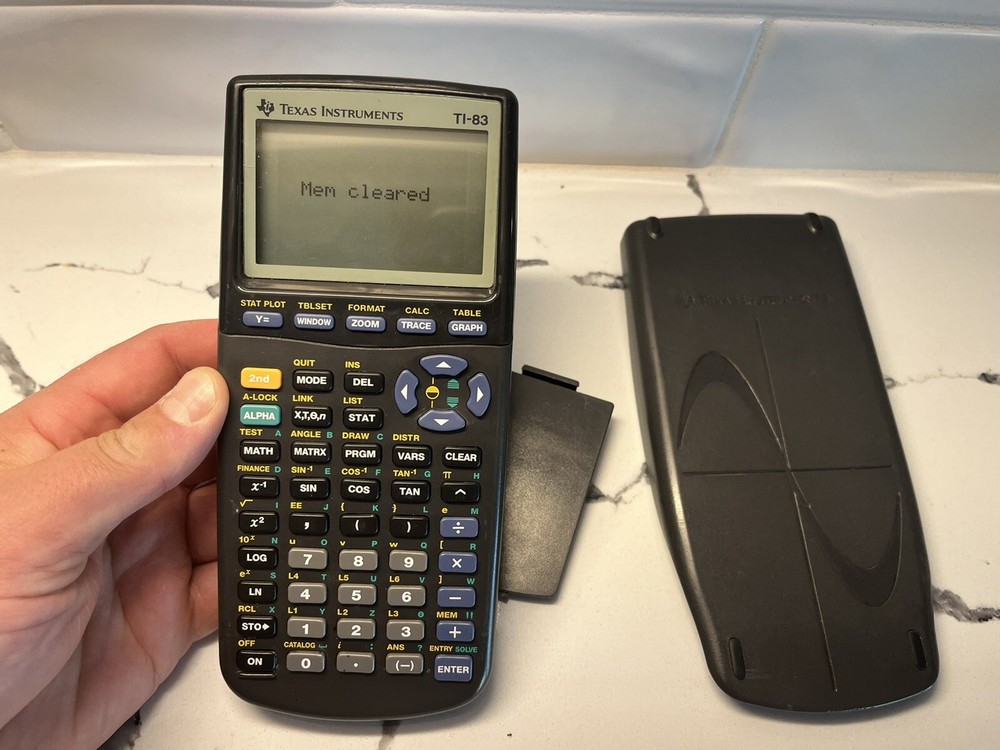 Texas Instruments TI-83 Graphing Calculator TESTED Works With Cover