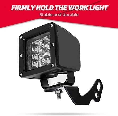 KEMIMOTO UTV Pod Light Brackets LED A-Pillar Mount Compatible Black