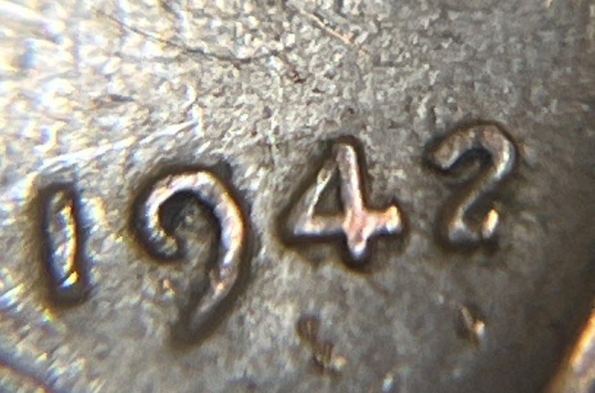 1942 Wheat Penny Error Deformed 2 Date Error