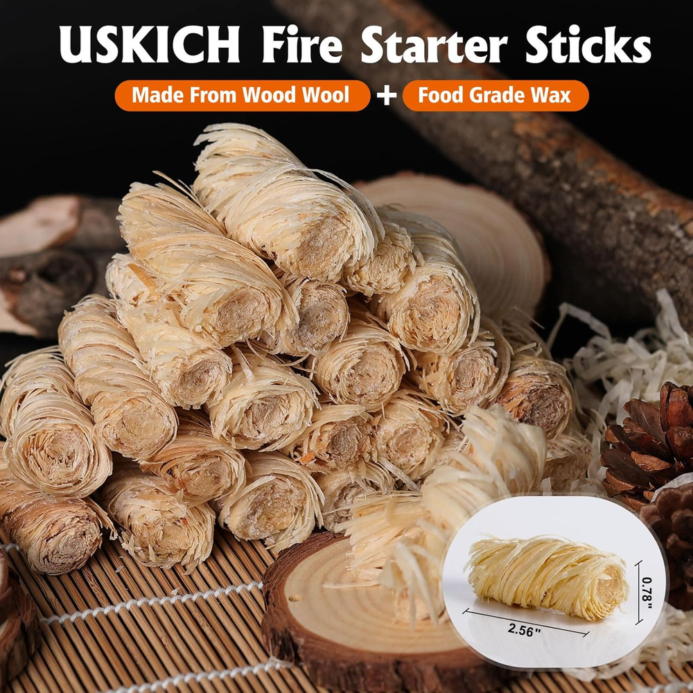 500Pcs Natural Fire Starters for Campfires, Grills, BBQ & More