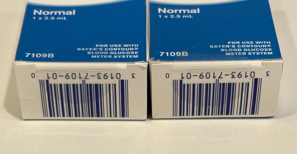 2 Bayer Contour Control Solution Normal 2.5ml use w/Contour Meter & Test Strips