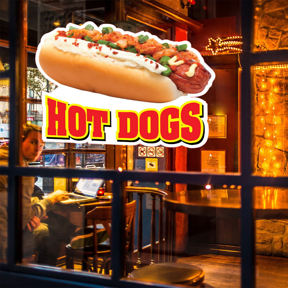 Food Truck Decals Hot Dogs Restaurant & Food Concession Concession Sign Red