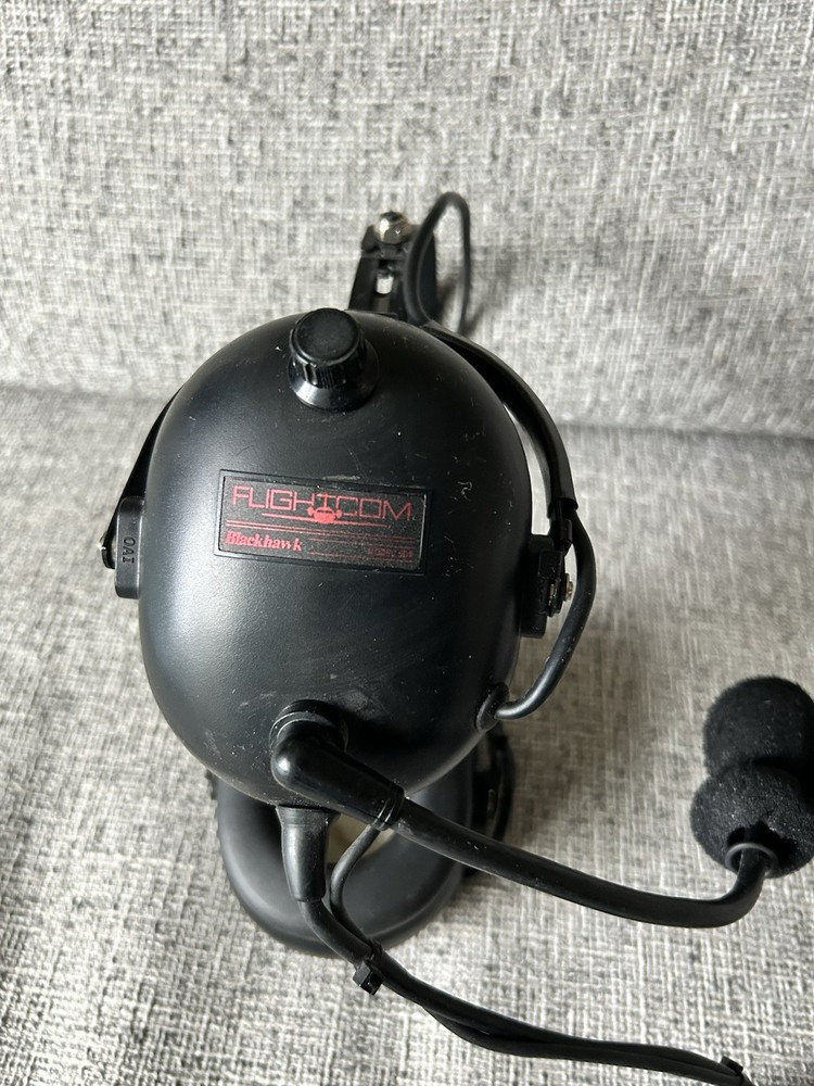 FLIGHTCOM BLACKHAWK 5DX AVIATION HEADSET NICE CONDITION