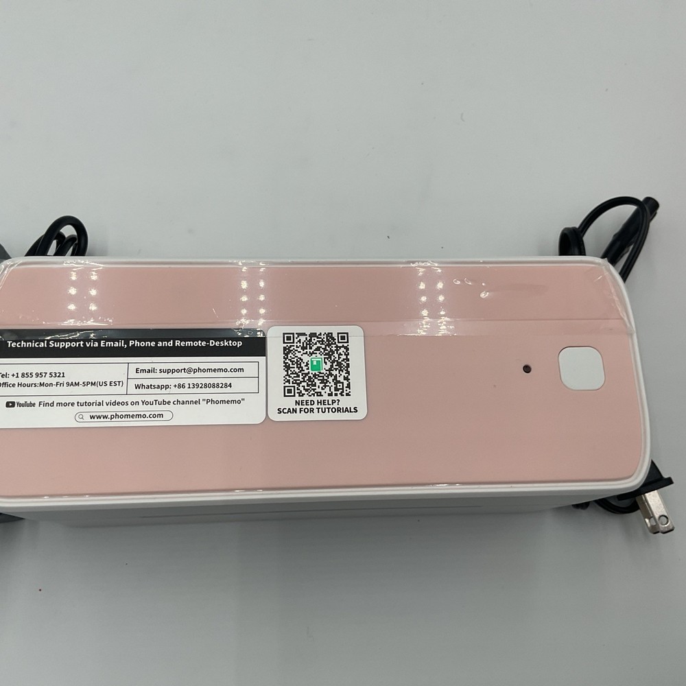 Phomemo Portable Bluetooth Thermal Printer W/ Power Adapter, Labels & Stand READ