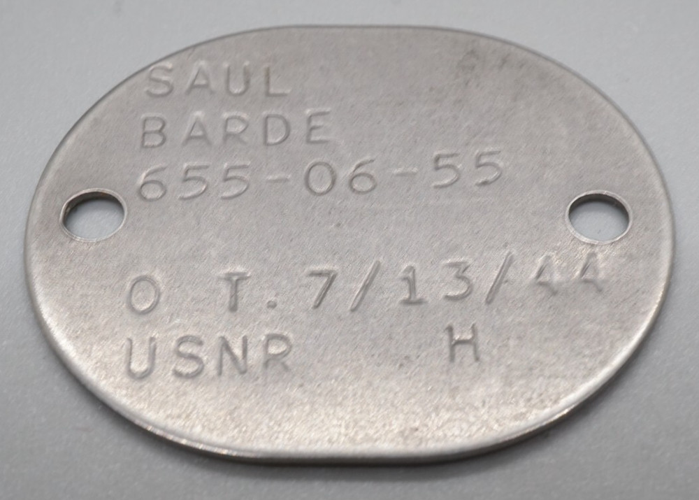 WWII 1944 Navy Naval Jewish Hebrew Dog Tag T. 7/13/44 - VERY RARE