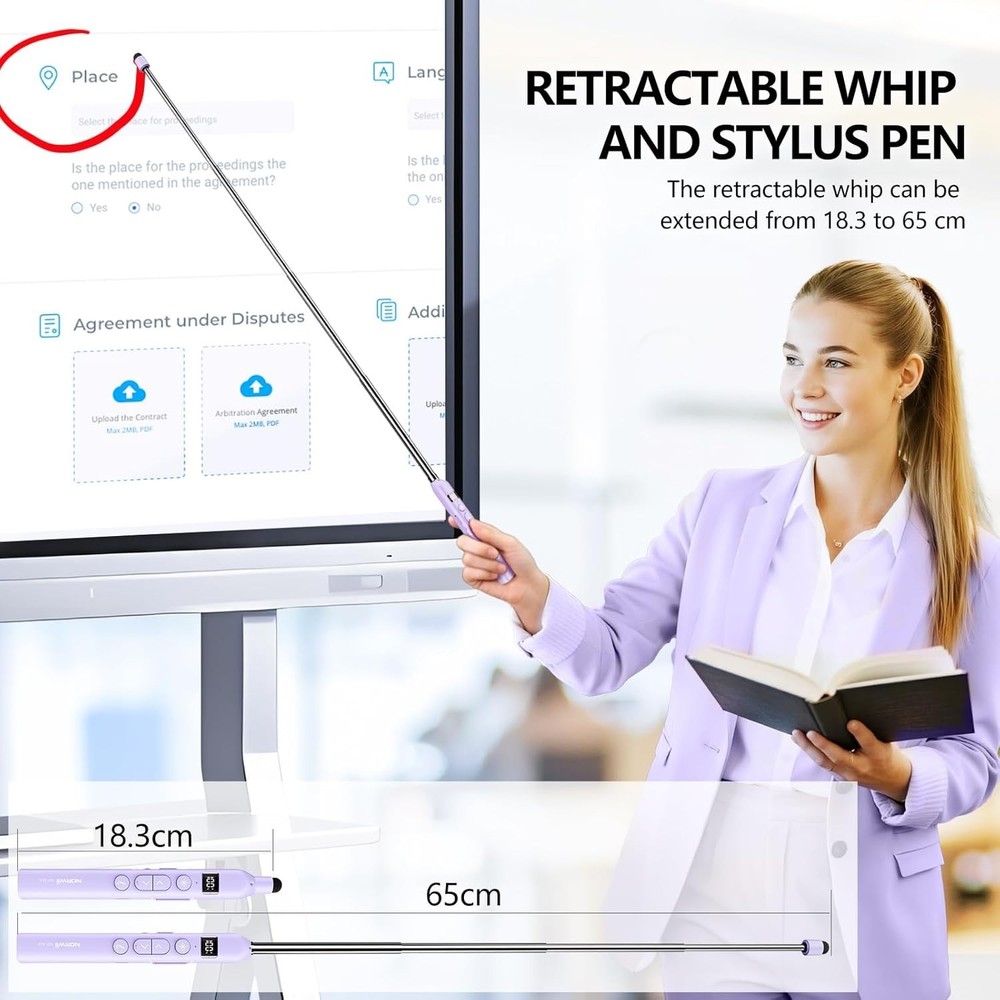 Wireless Presentation Remote Clicker with Touch Screen Stylus Pen and Telesco...
