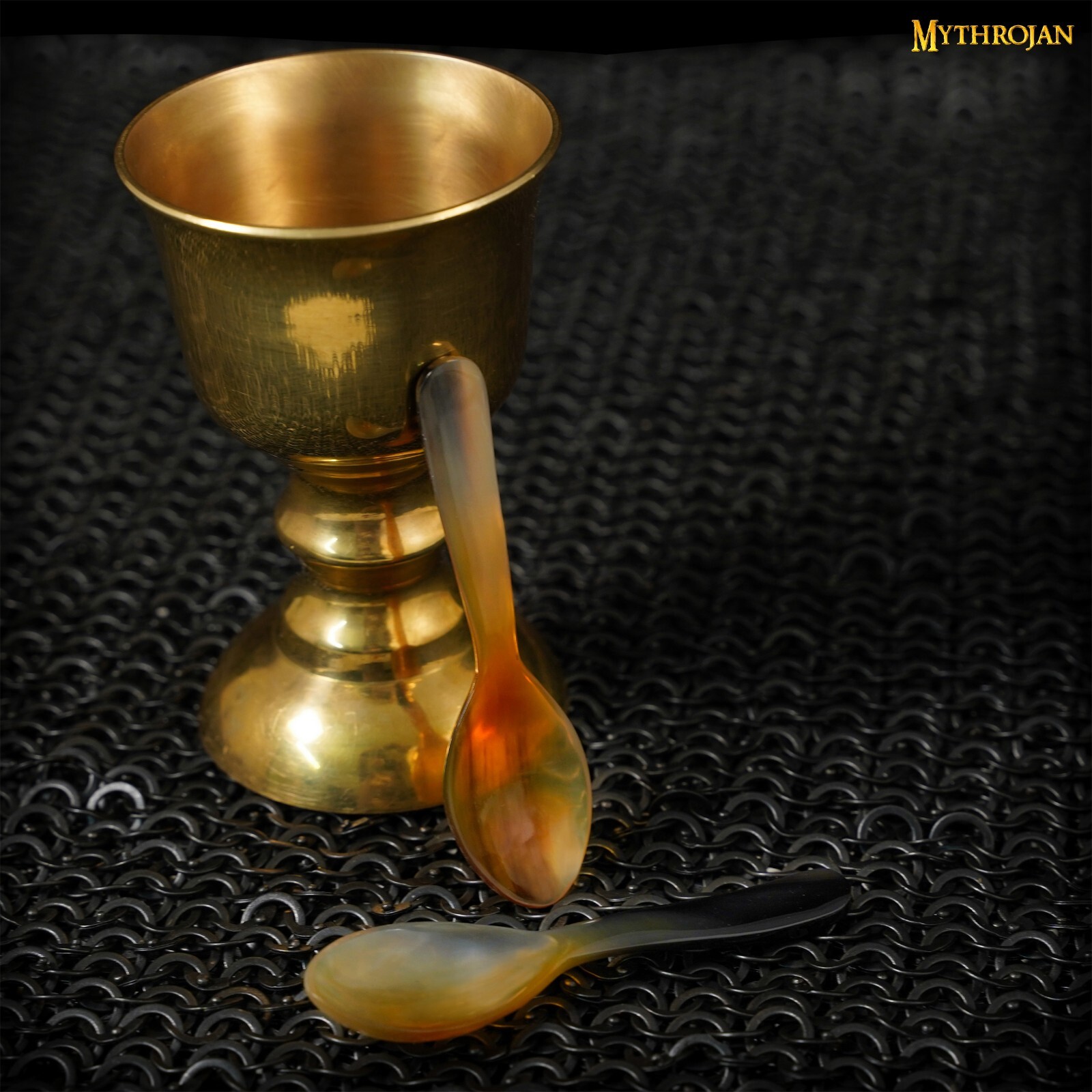 Medieval Genuine Horn Spoon Viking Events Cosplay 4.2 Inch Handcrafted Set of 4