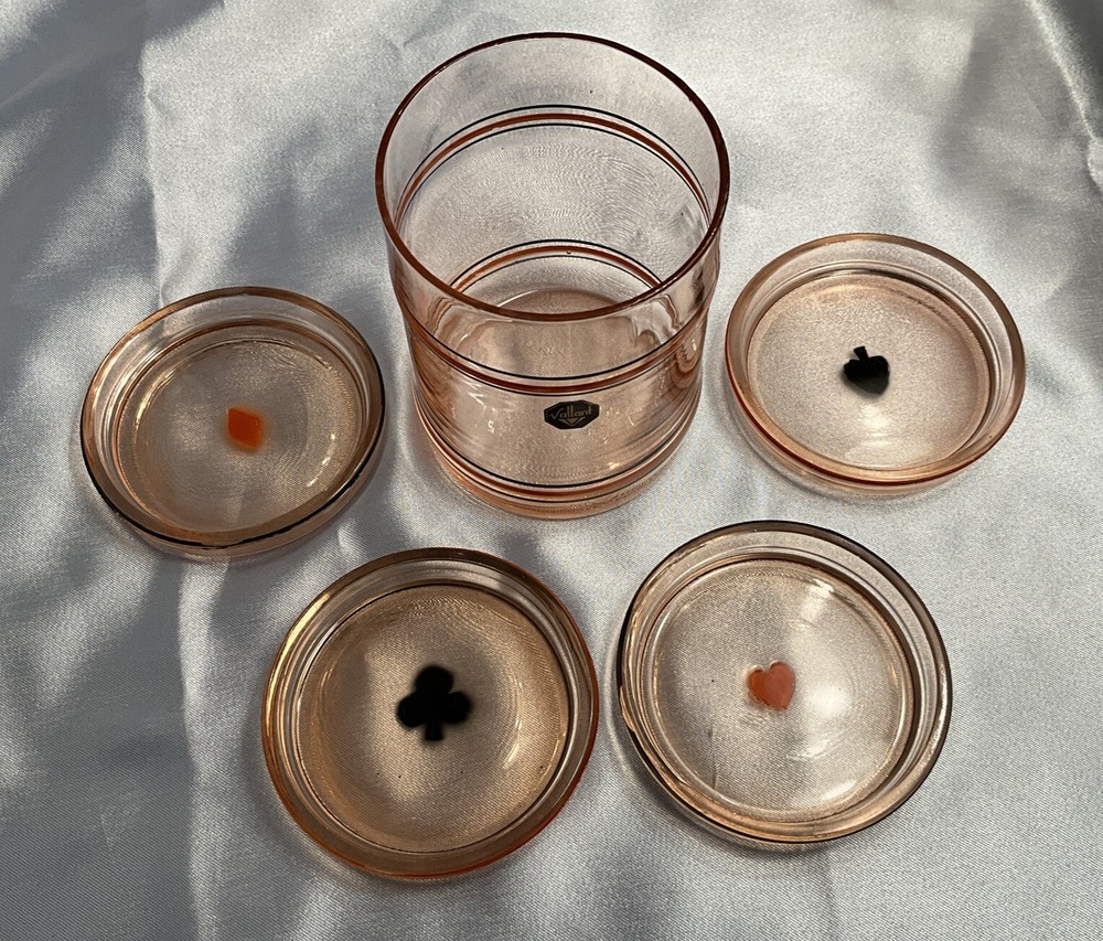 RARE VALLANT BRIDGE ASHTRAY SET w / CIGARETTE HOLDER