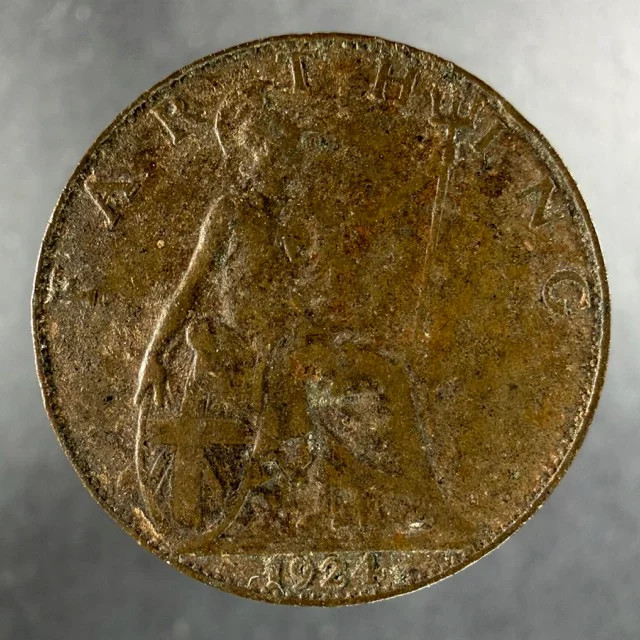 1924 Great Britain Farthing George V Britannia Reverse