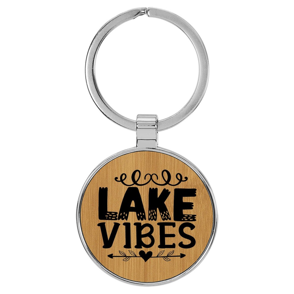 Enthoozies Lake Vibes Laser Engraved Leatherette Keychain Backpack Pull - 1.5 x