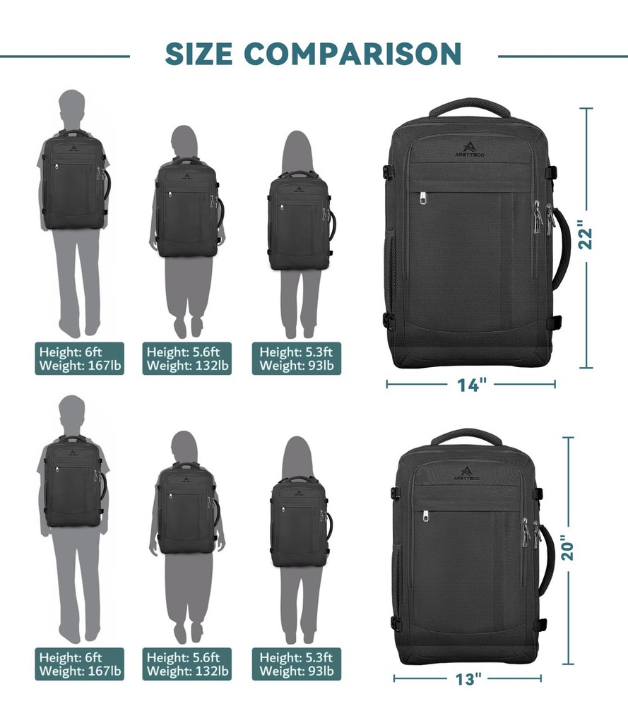 Travel Backpack, 50L Expandable Extra Large Laptop Backpack, Carry On Backpac...