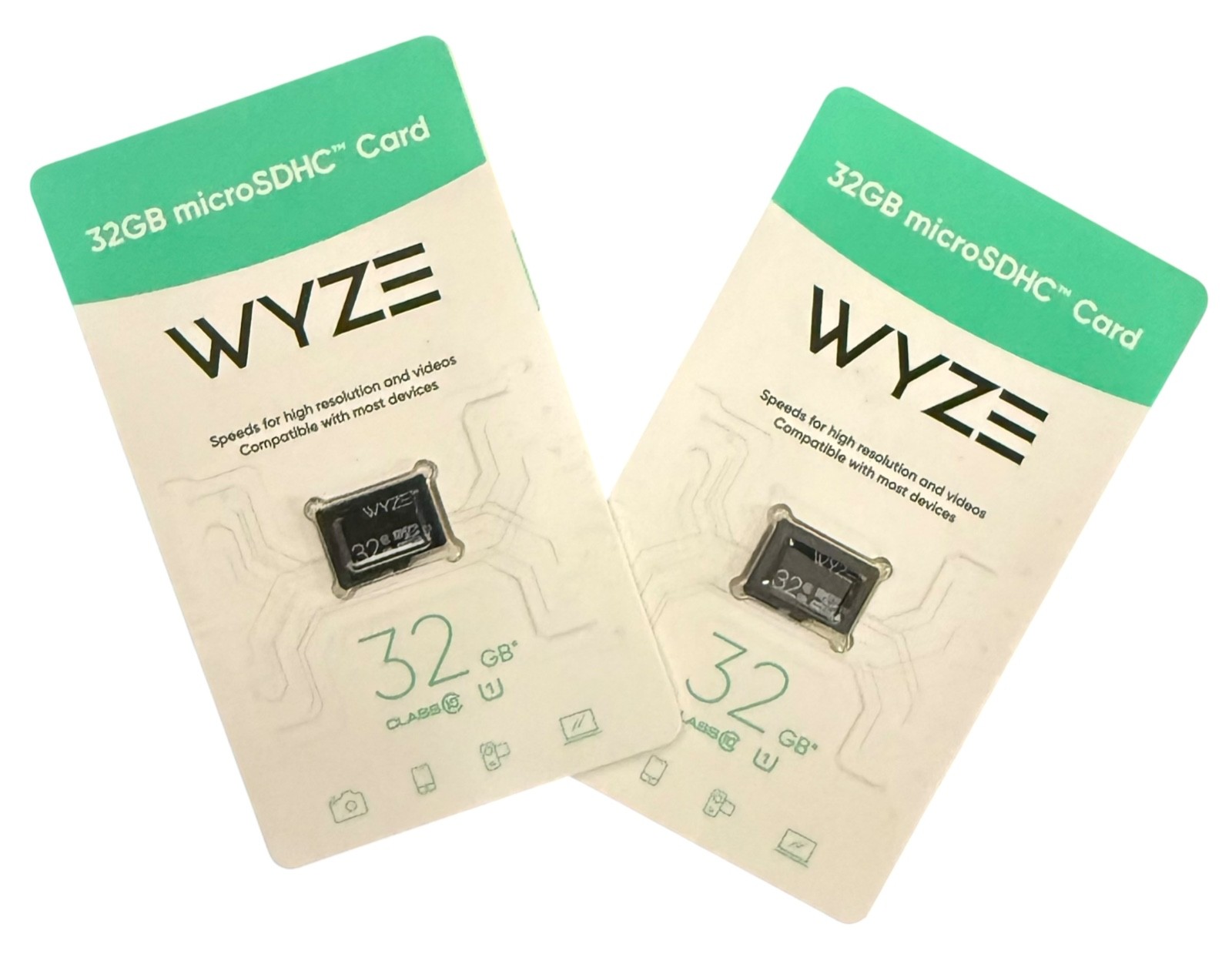 NEW Lot of 2 WYZE 32GB [each] 64GB Total microSDHC Card Class 10 - WYZEMSD32C10