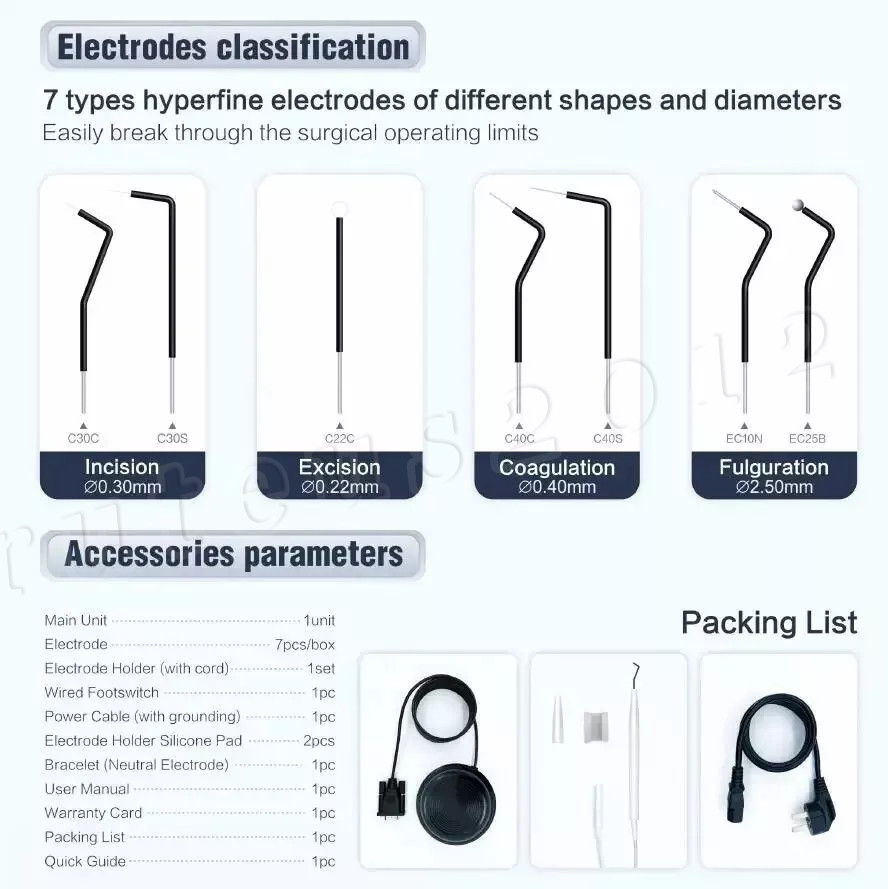 Dental Electro Electrosurgery Unit Machine High Frequency Electric 7pcs Knife
