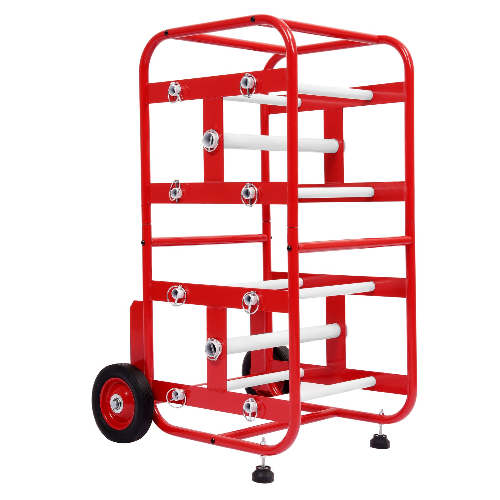 Cable Holder Spool Cart with 10 Rods Multiple Axle Wire Spool Rack Dispenser Red