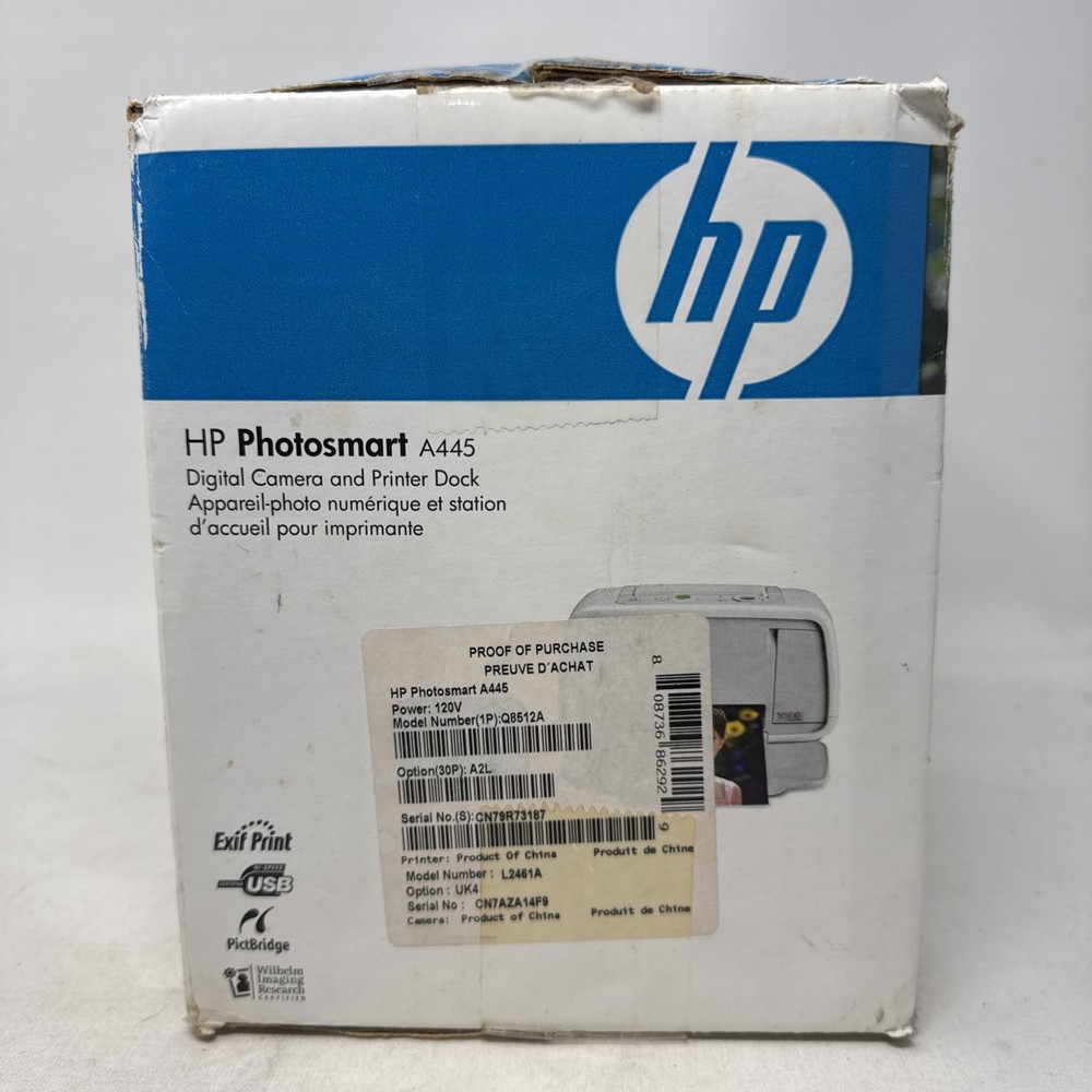 HP Photosmart A445 Digital Camera M547 & Printer Dock A440 Complete Bundle (VB)