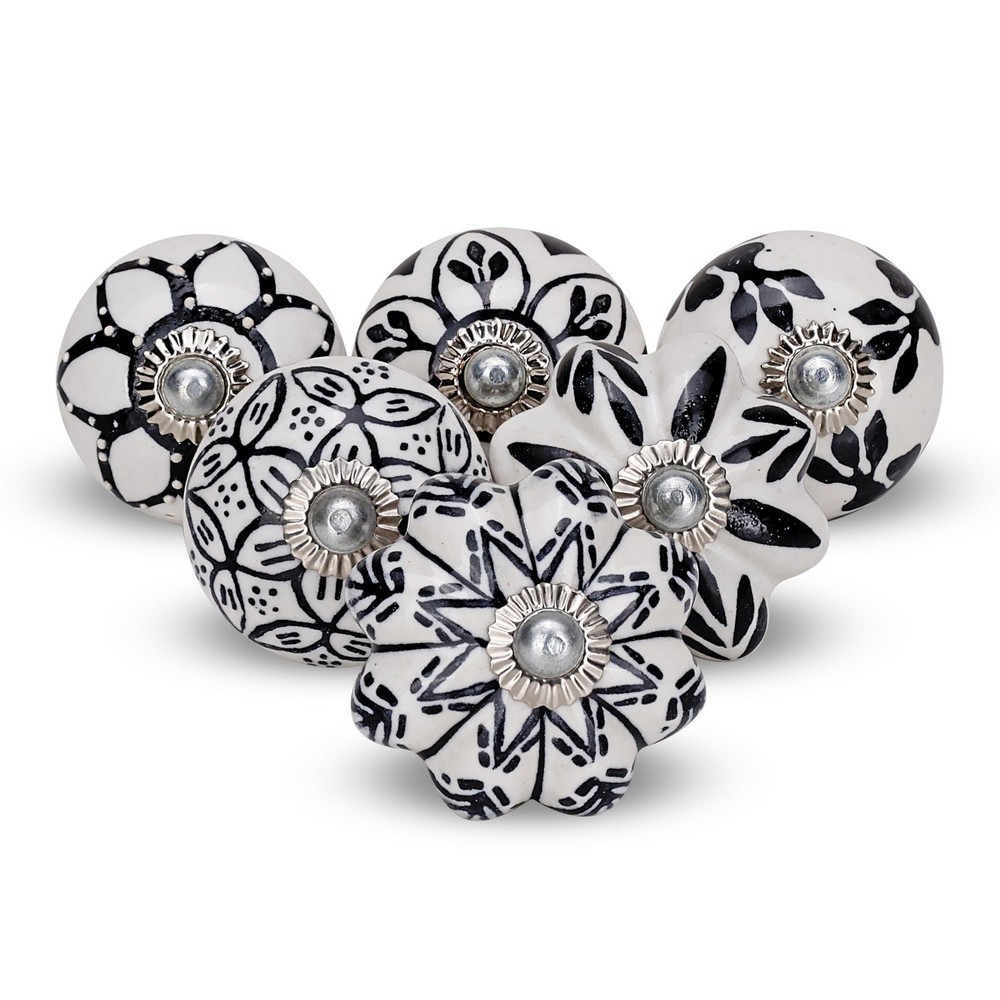 Cabinet Knobs Assorted knobs for cabinets and Drawers Black & White Cupboard ...