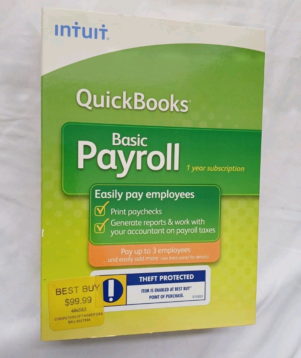 Intuit QuickBooks Basic Payroll 2008 Small Business 1-3 Employee New Sealed