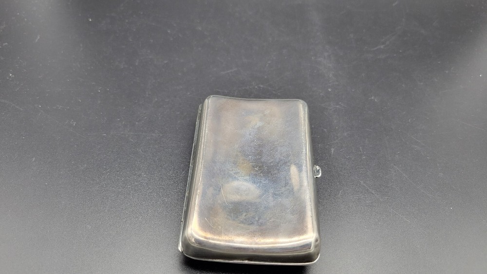 Antique Small Golfer Sterling Silver Cigarette Case