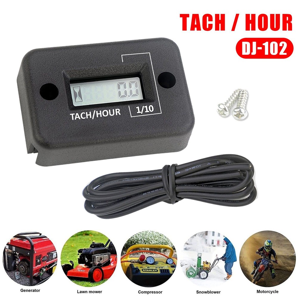 Digital Inductive Hour Meter Tachometer Accumulator Hour Meter Boat Motorcycle