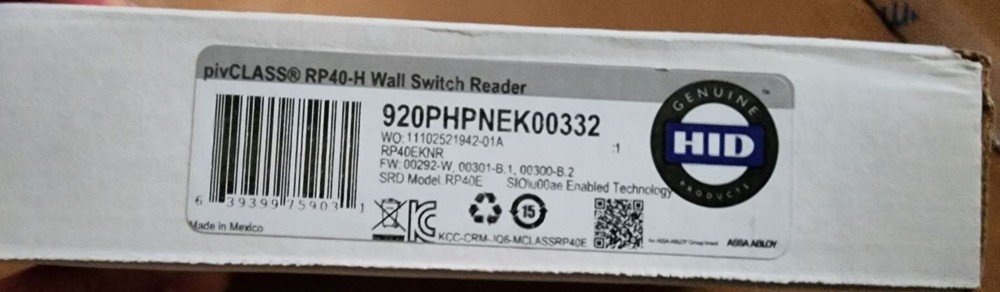 HID 920PHPNEK00332 pivCLASS RP40-H Smart Card Reader