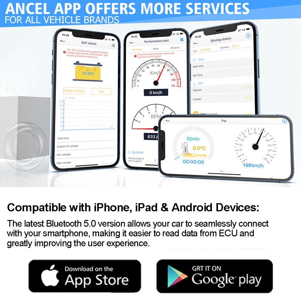 ANCEL BD300 OBD2 Scanner Bluetooth Fit for BMW All System Code Reader Diagnostic