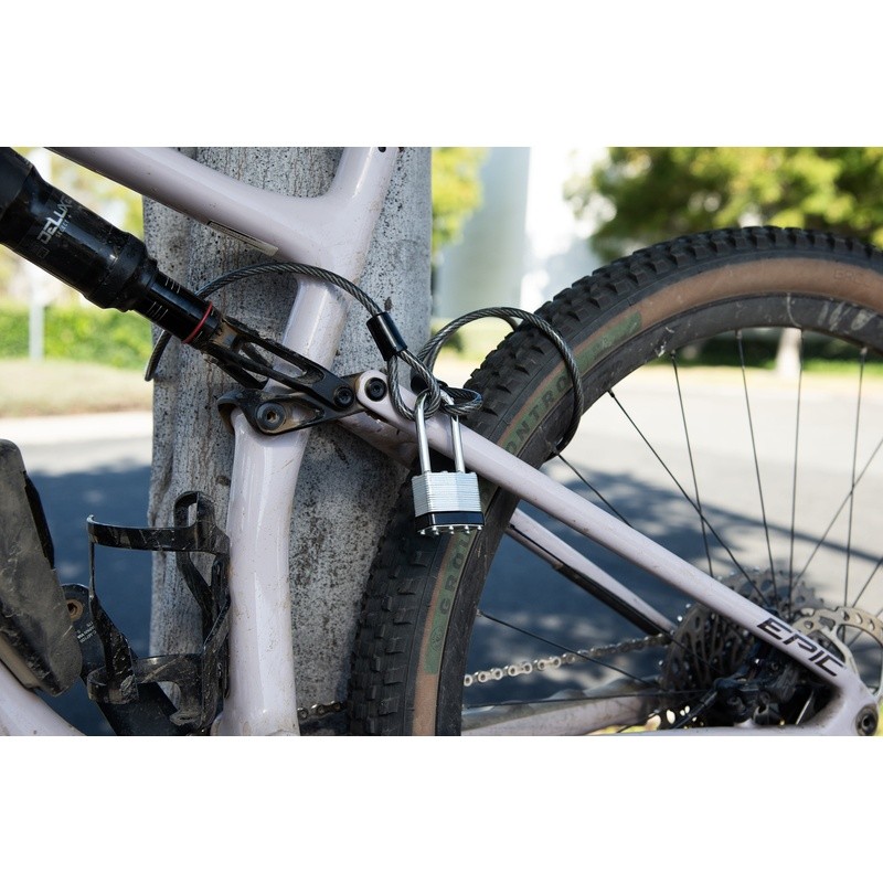 6ft Self-Coiling Steel Cable Lock Cut Resistant Security Bikes Toolboxes Gates