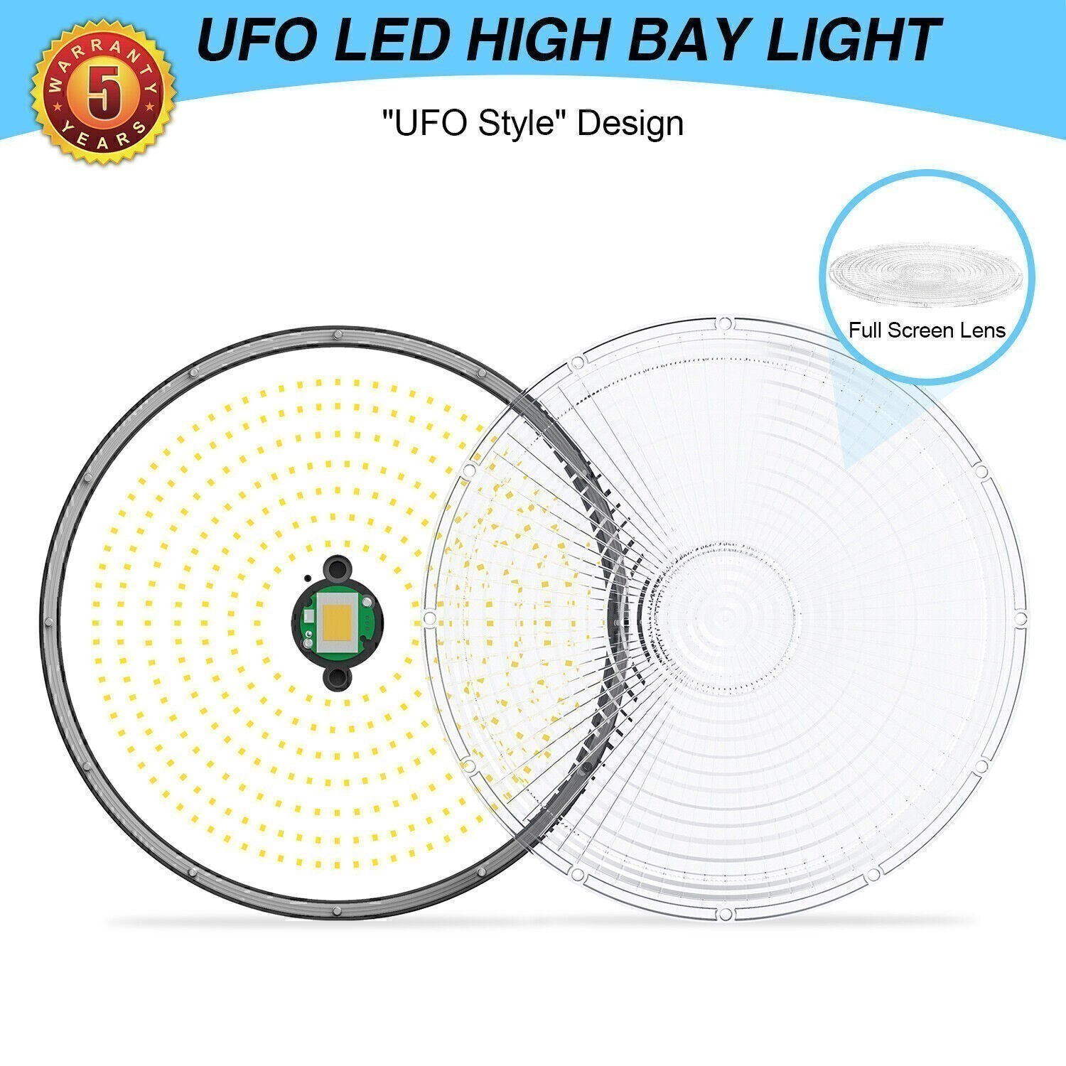 10 X 300W UFO LED High Bay Light Warehouse Factory Industrial Lamp 43500LM 5000K