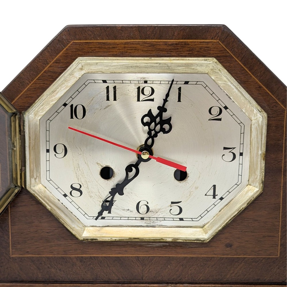 Antique Inlaid Quartz Mantel Clock