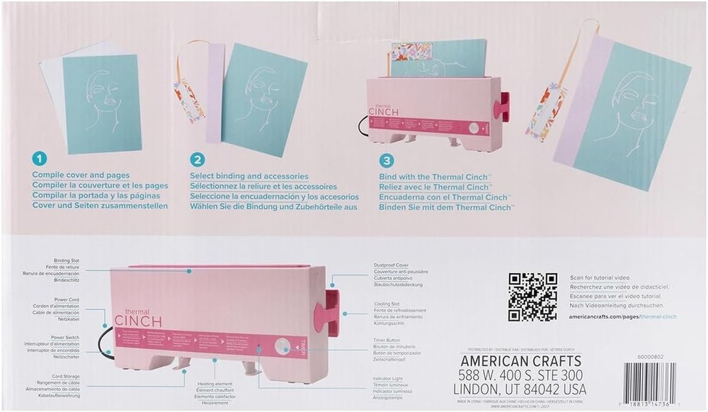 12in Thermal Binding Machine Kit Pink w/ Spines & Clips