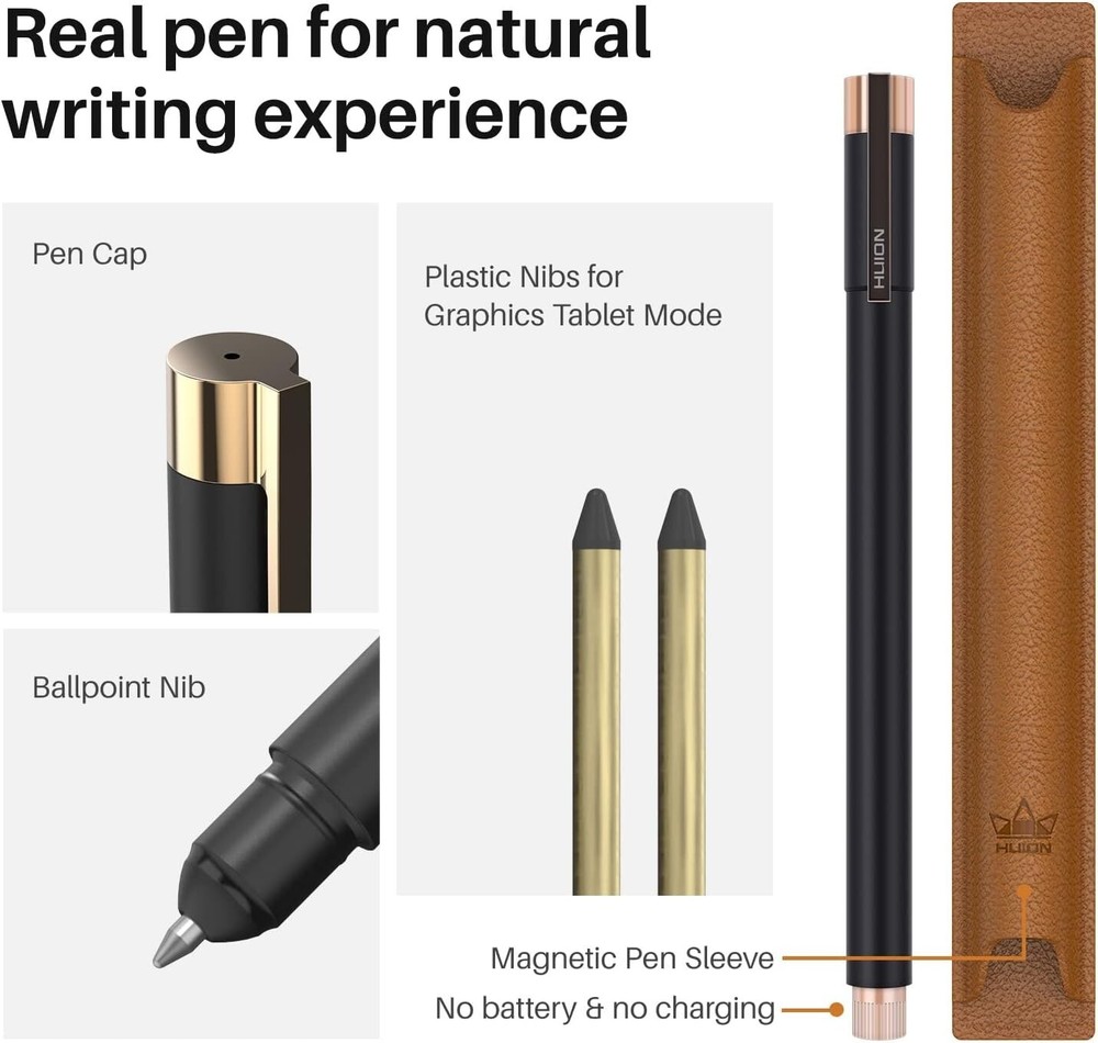 Note 2-in-1 Digital Notebook Drawing Tablet With Battery-free Pen, Bluetooth ...