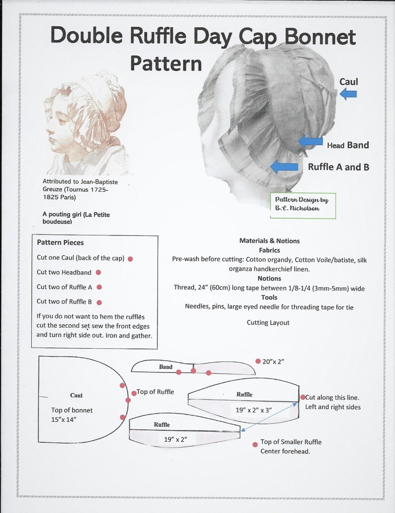 Double Ruffle Day Cap Pattern          ..