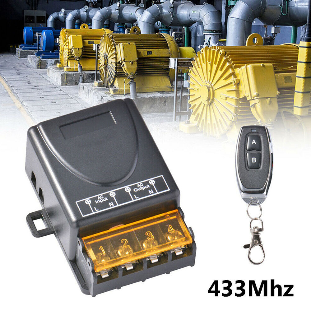 Wireless 110V-240V 30A 433MHz RF Relay Receiver Remote Control Smart Switch US##