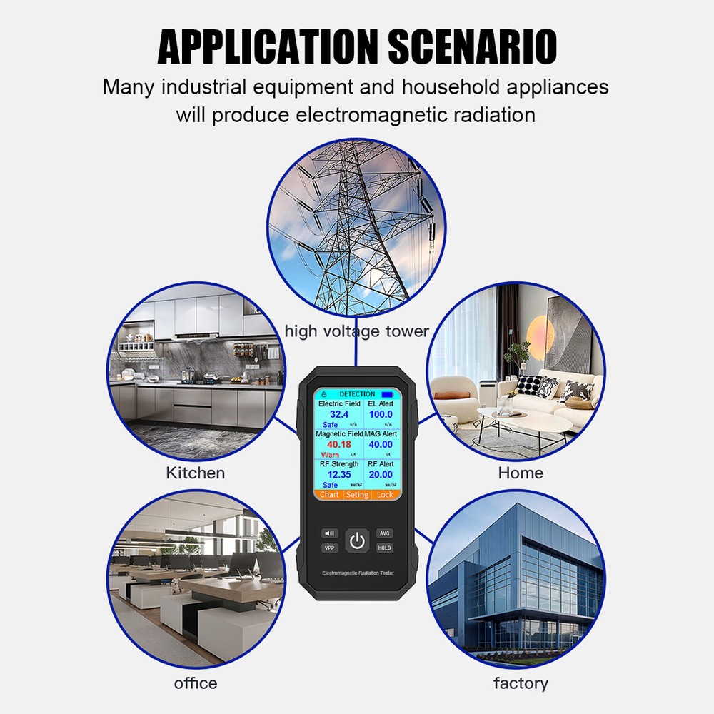 Electromagnetic Field Tester Digital Sensor Reader EMF Meter Radiation Detector