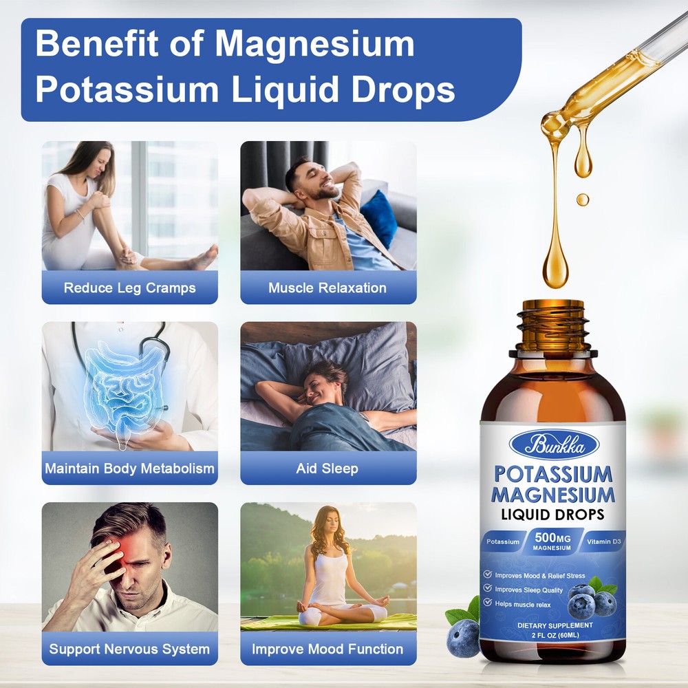 Potassium Magnesium Supplement Liquid - High Absorption Calm Magnesium Complex