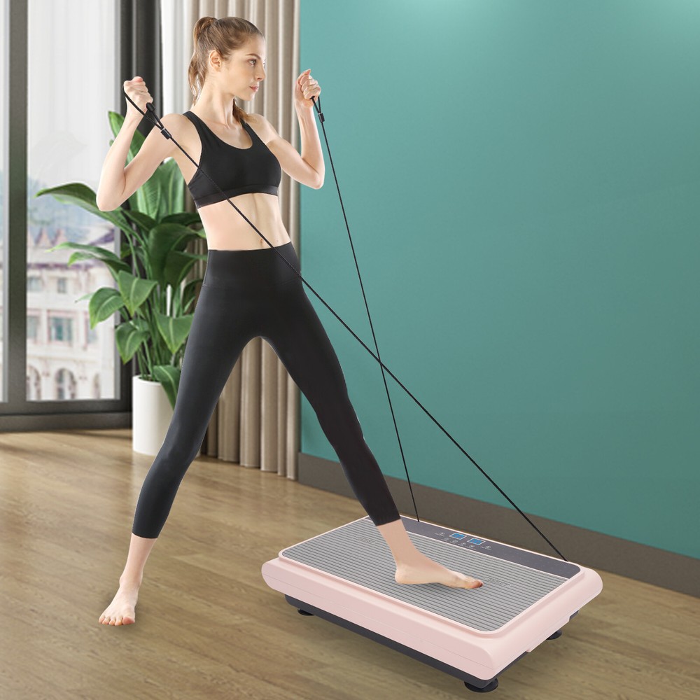 200W Vibration Plate Exercise Machine Whole Body Exercise Remote Control Pink
