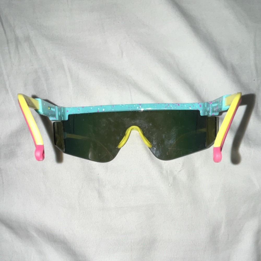 Pit Viper Cycling Sunglasses Mirrored Multicolor Lens Shield Lightweight