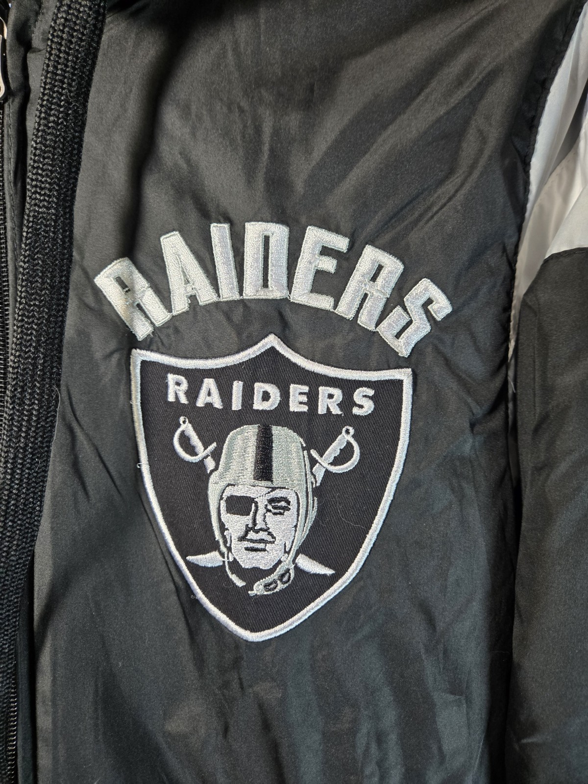 Oakland Raiders Mens Reversible Jacket NFL Football Embroidered Sz S Hoodie